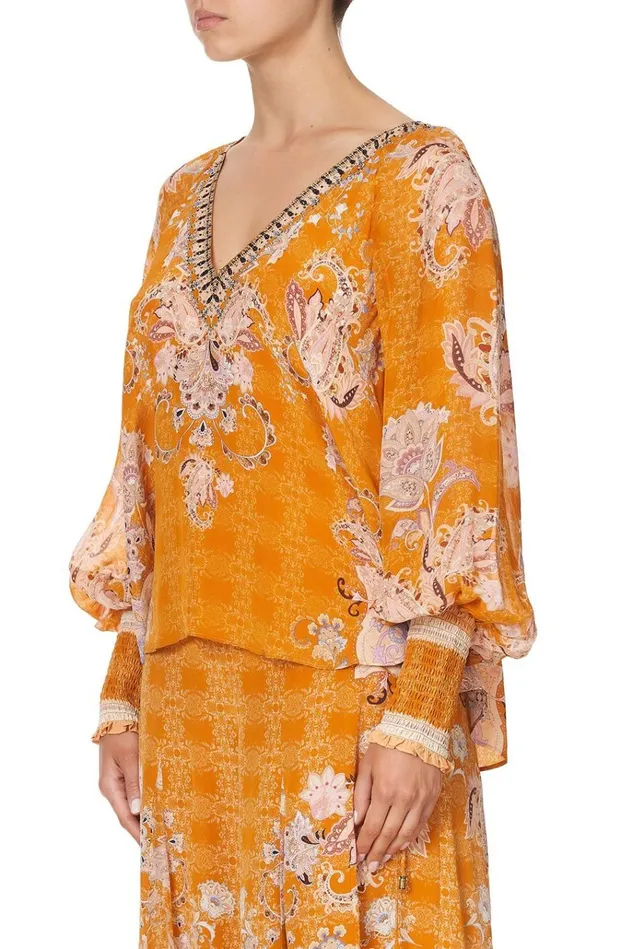 Camilla Tops Women Shirred Cuff Blouse Marrakesh Maiden