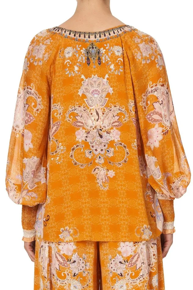Camilla Tops Women Shirred Cuff Blouse Marrakesh Maiden