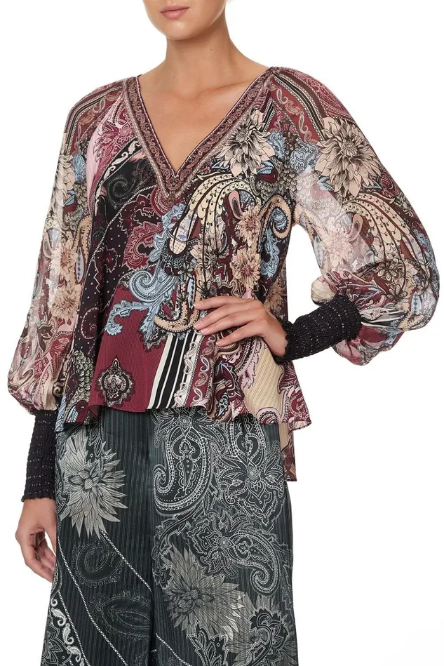 Camilla Tops Women Shirred Cuff Blouse Tale Of The Fire Bird