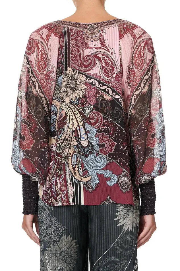 Camilla Tops Women Shirred Cuff Blouse Tale Of The Fire Bird