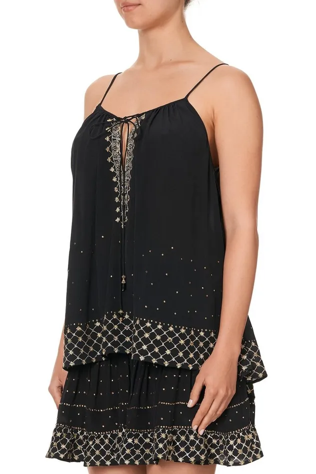 Camilla Tops Women Strap Top With Tie Front Detail The Jewelled Arrow