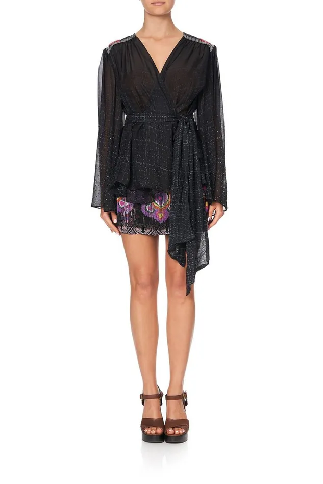 Camilla Tops Women Wrap Blouse With Yoke Mina Mina