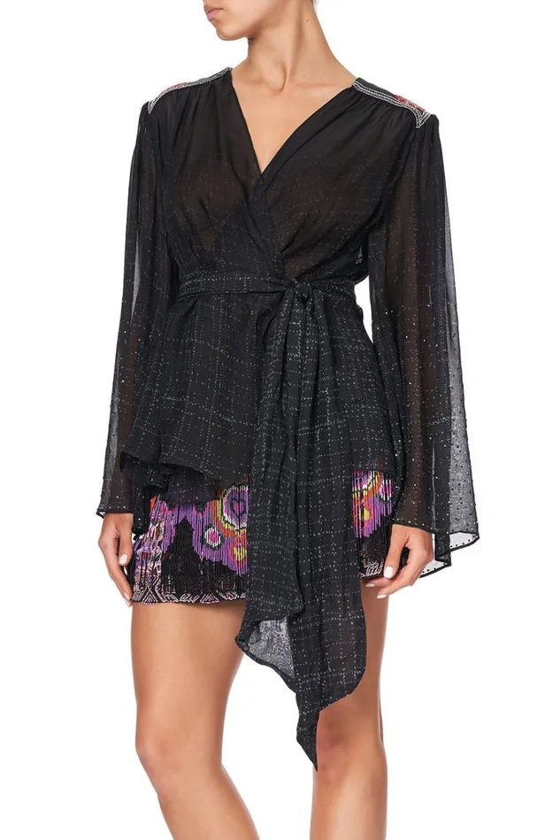 Camilla Tops Women Wrap Blouse With Yoke Mina Mina
