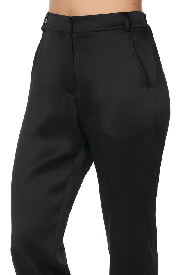 Camilla Trousers and Leggings Women Jogger With Encased Elastic Cuff Solid Black