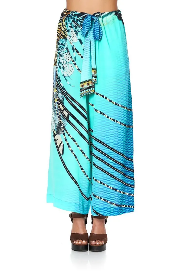 Camilla Trousers and Leggings Women Lounge Trouser With Tie Waist Marine Queen