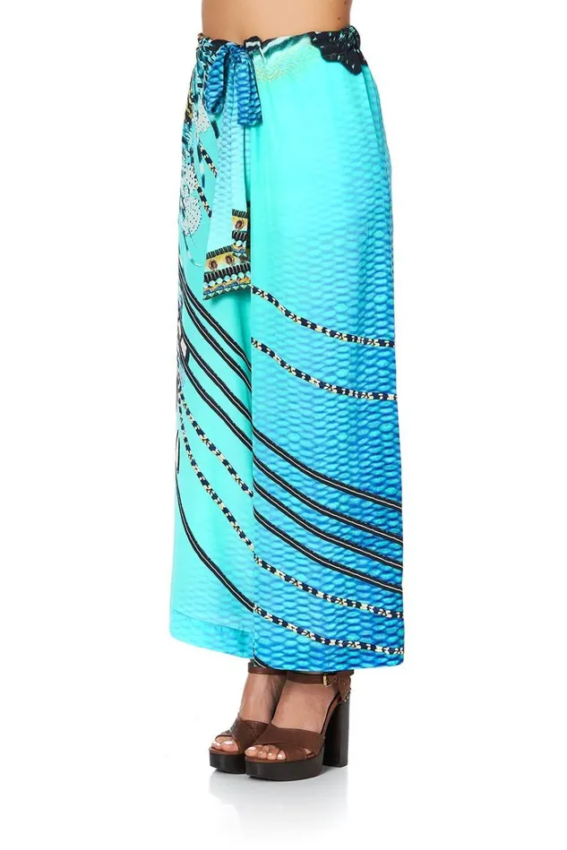 Camilla Trousers and Leggings Women Lounge Trouser With Tie Waist Marine Queen