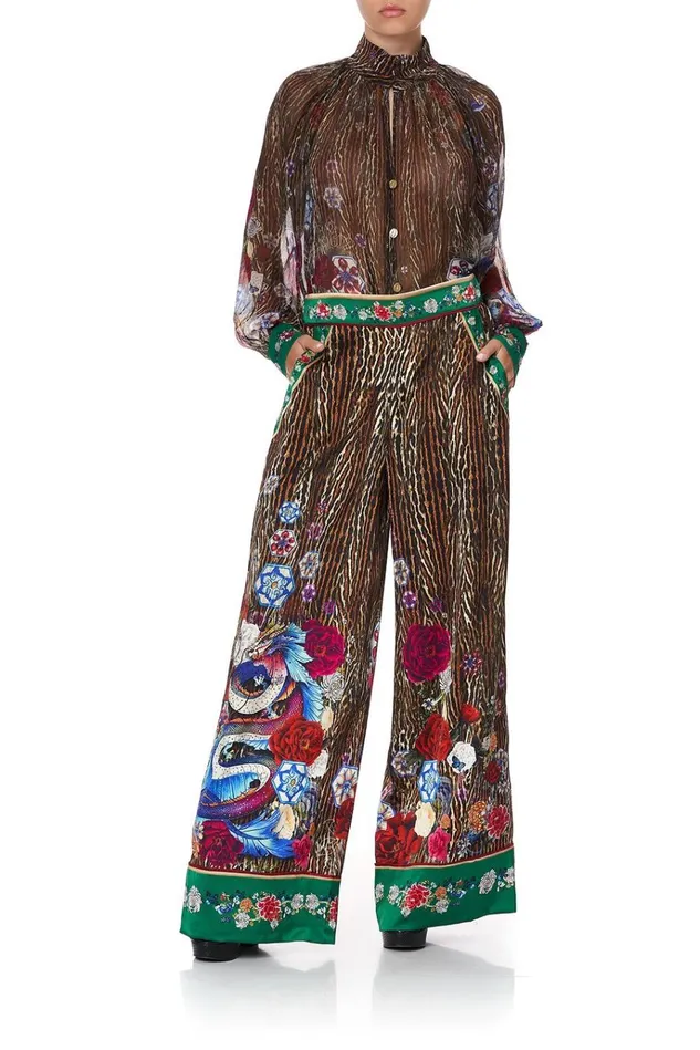 Camilla Trousers and Leggings Women Wide Leg Pant With Cuffs Jewel Of Jupiter
