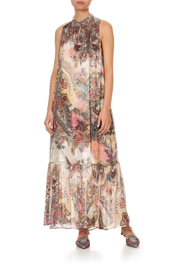 Camilla Wedding Guest Dresses Women High Neck Keyhole Dress Carnaby Disco