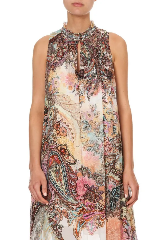 Camilla Wedding Guest Dresses Women High Neck Keyhole Dress Carnaby Disco