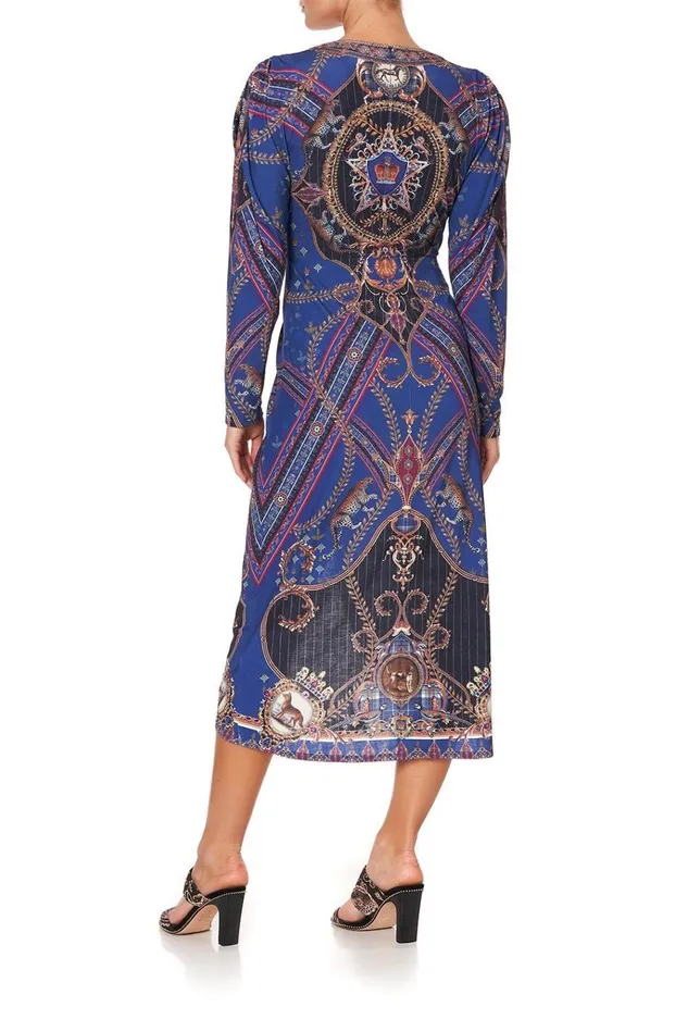 Camilla Wedding Guest Dresses Women Jersey Tuck Dress With Drapped Sleeves Dining Hall Darling