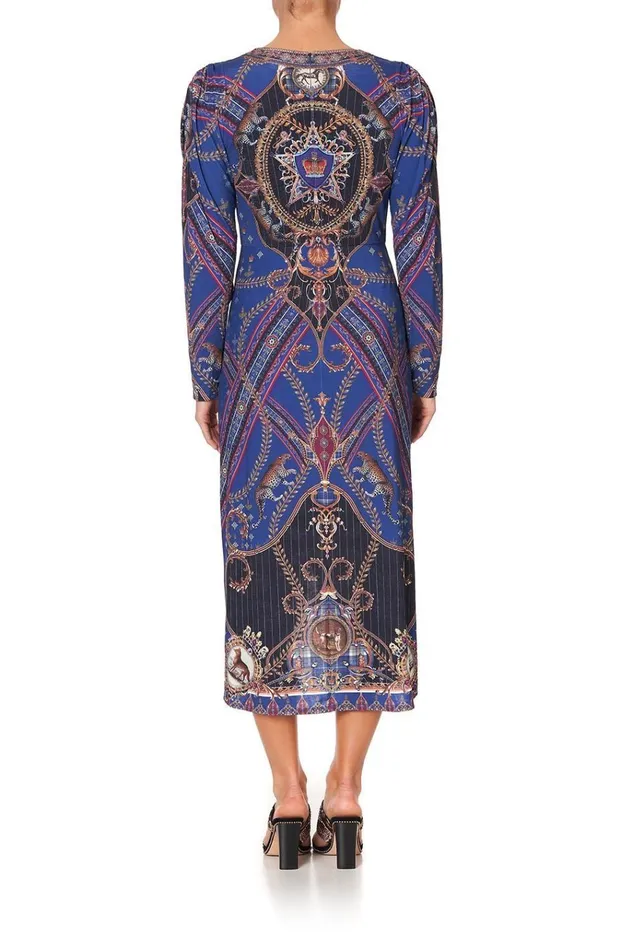 Camilla Wedding Guest Dresses Women Jersey Tuck Dress With Drapped Sleeves Dining Hall Darling