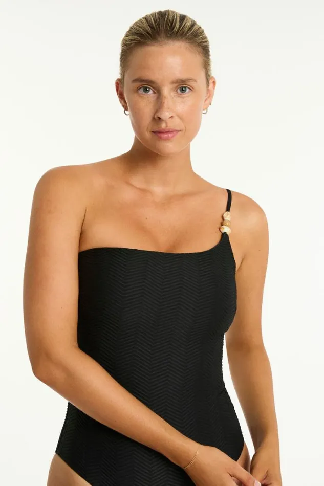 Caracus One Shoulder One Piece Caracus Black Women Sea Level One Pieces