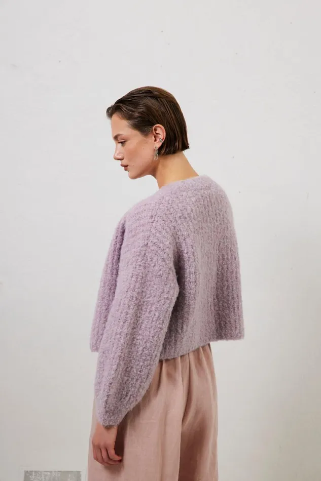 Cardigans Women VRG GRL Elsie Knit Cardigan Lilac Cardigans Women VRG GRL Elsie Knit Cardigan Lilac