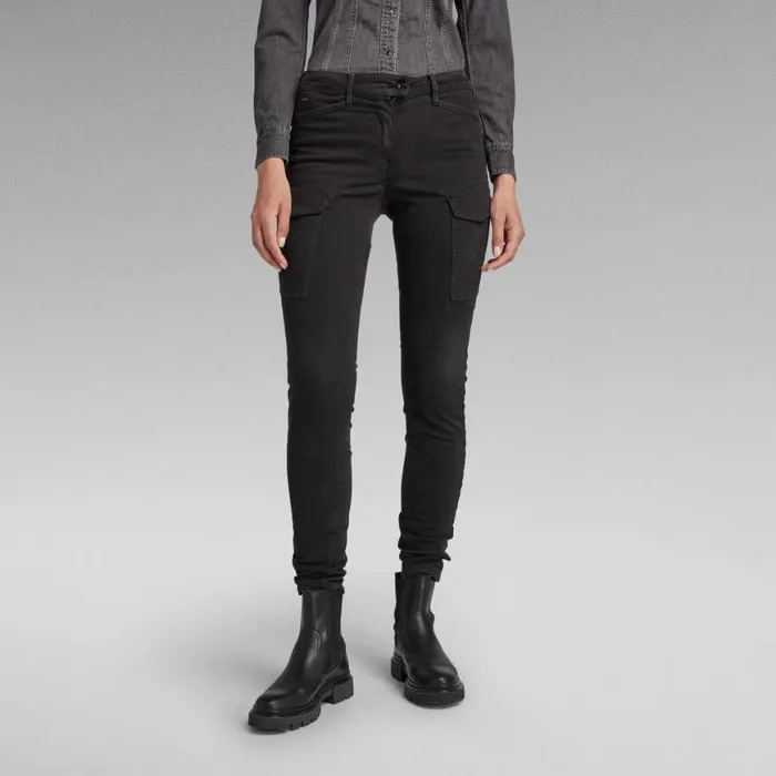Cargos and Chinos Women GStar RAW Blossite GShape Army High Skinny Pants Dark Black