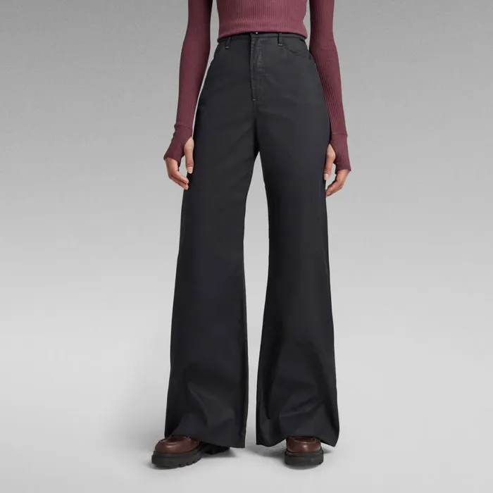 Cargos and Chinos Women GStar RAW Deck Ultra High Wide Leg Pants Caviar