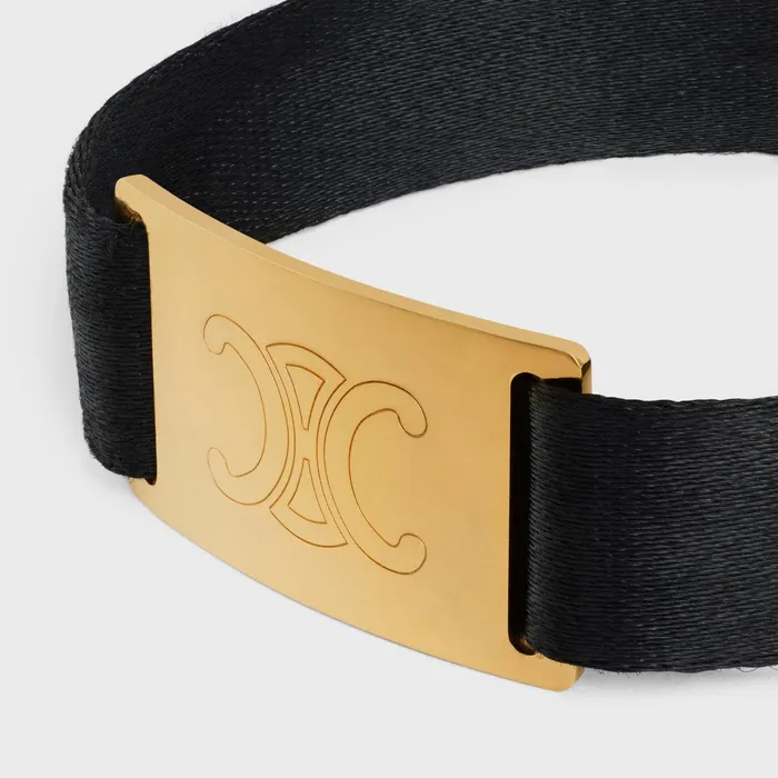 Celine At The Wiltern Bracelet In Brass With Gold Finish And Polyester Gold Black Men CELINE BRACELETS and RINGS Celine At The Wiltern Bracelet In Brass With Gold Finish And Polyester Gold Black Men CELINE BRACELETS and RINGS