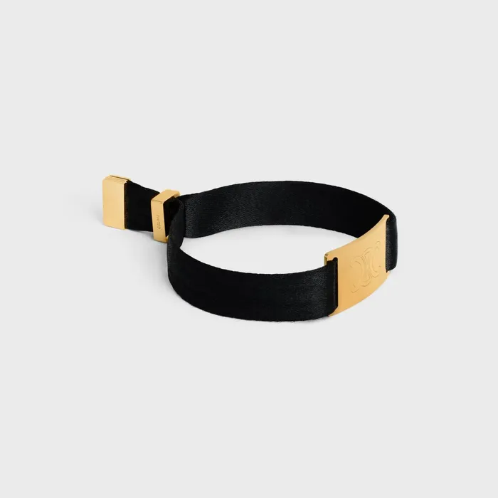 Celine At The Wiltern Bracelet In Brass With Gold Finish And Polyester Gold Black Men CELINE BRACELETS and RINGS Celine At The Wiltern Bracelet In Brass With Gold Finish And Polyester Gold Black Men CELINE BRACELETS and RINGS