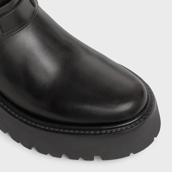 Celine Bulky High Boot With Harness In Calfskin Black Women CELINE BOOTS AND ANKLE BOOTS