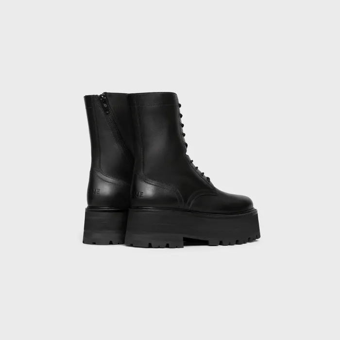 Celine Bulky Maxx LaceUp Boot In Shiny Bullskin Black Men CELINE BOOTS
