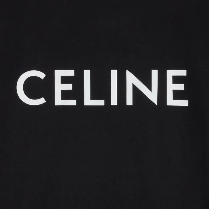 Celine Loose TShirt In Cotton Jersey Black White Women CELINE TSHIRTS AND SWEATSHIRTS