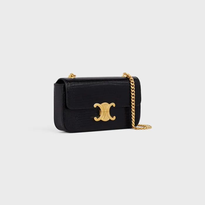 Chain Shoulder Bag Claude In Lizard Black Women CELINE CLAUDE Chain Shoulder Bag Claude In Lizard Black Women CELINE CLAUDE