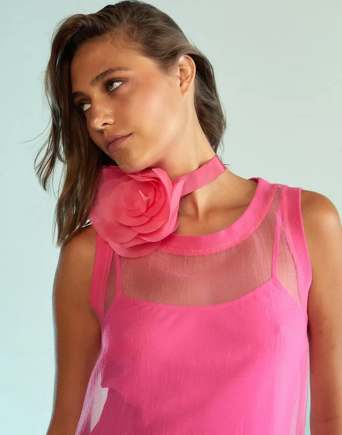 Chloe Organza Dress 8211 Pink Women Cynthia Rowley Dresses