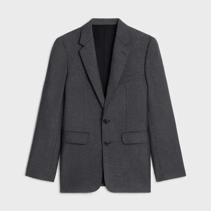 Classic Jacket In Lightweight Wool Anthracite Men CELINE JACKETS and TROUSERS Classic Jacket In Lightweight Wool Anthracite Men CELINE JACKETS and TROUSERS