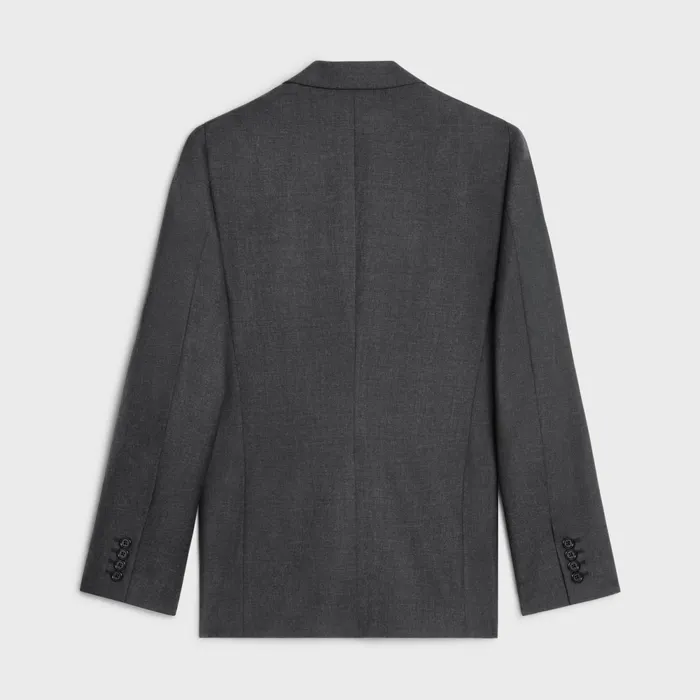 Classic Jacket In Lightweight Wool Anthracite Men CELINE JACKETS and TROUSERS