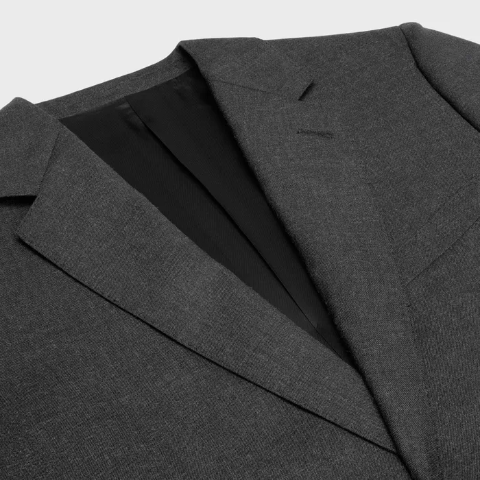 Classic Jacket In Lightweight Wool Anthracite Men CELINE JACKETS and TROUSERS