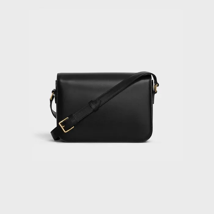 Classique Triomphe Bag In Shiny Calfskin Black Women CELINE TRIOMPHE