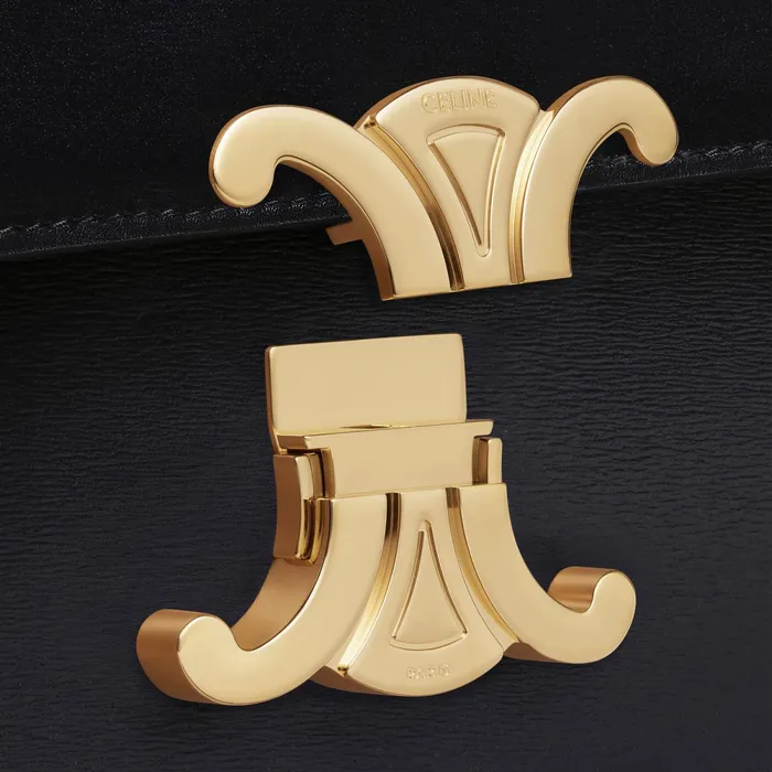 Classique Triomphe Bag In Shiny Calfskin Black Women CELINE TRIOMPHE