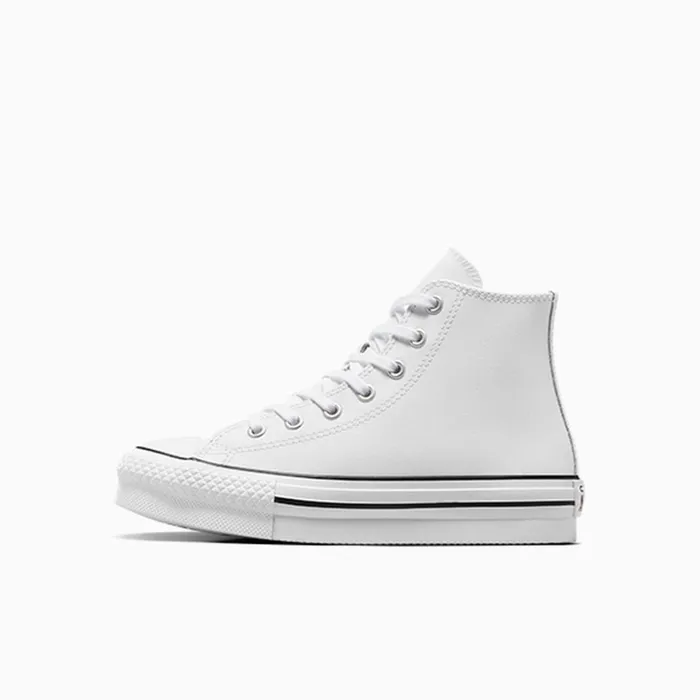 Converse High Top Chuck Taylor All Star Lift Platform Leather Whitenatural Ivoryblack 8211 Kids