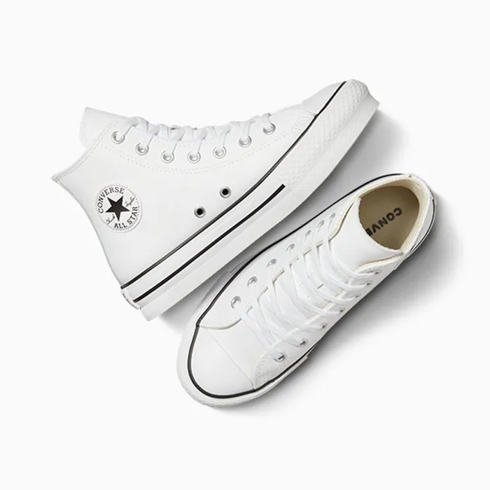 Converse High Top Chuck Taylor All Star Lift Platform Leather Whitenatural Ivoryblack 8211 Kids