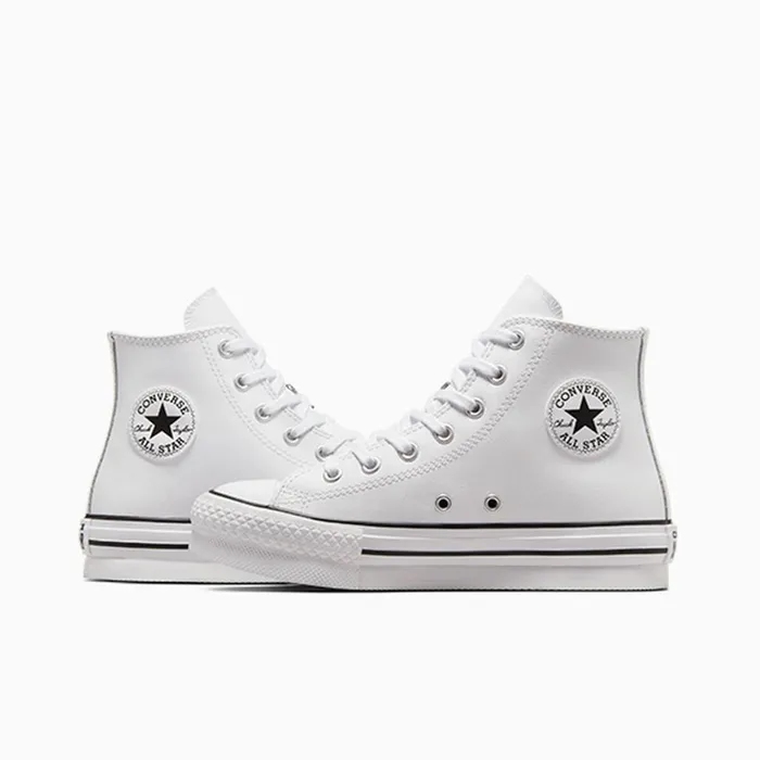 Converse High Top Chuck Taylor All Star Lift Platform Leather Whitenatural Ivoryblack 8211 Kids