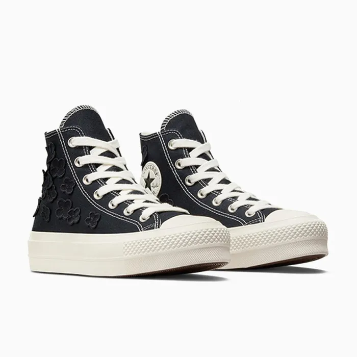 Converse Lift Platforms Chuck Taylor All Star Lift 3D Flowers Blackblackegret 8211 Women