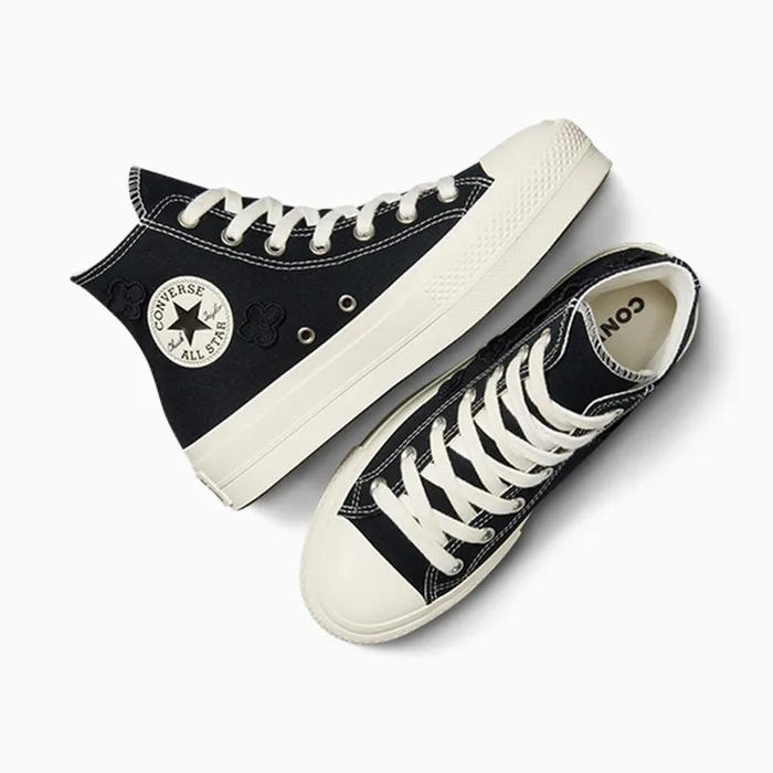 Converse Lift Platforms Chuck Taylor All Star Lift 3D Flowers Blackblackegret 8211 Women