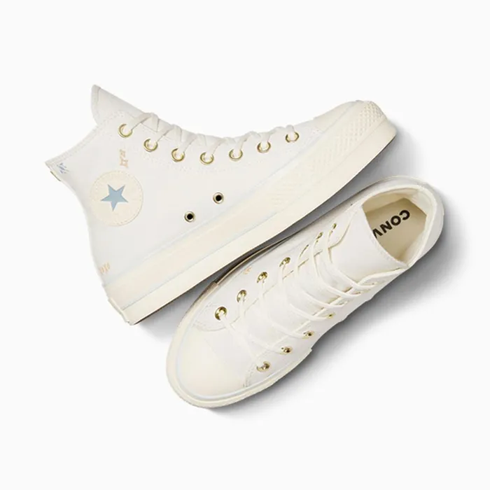 Converse Platforms Chuck Taylor All Star Lift Platform Tiny Tattoos Vintage Whitecocoon Blue 8211 Women