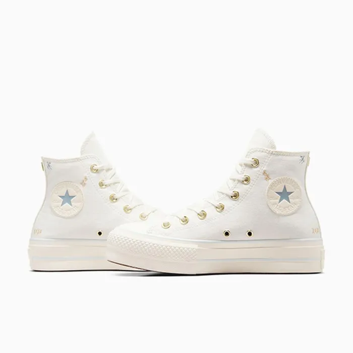 Converse Platforms Chuck Taylor All Star Lift Platform Tiny Tattoos Vintage Whitecocoon Blue 8211 Women
