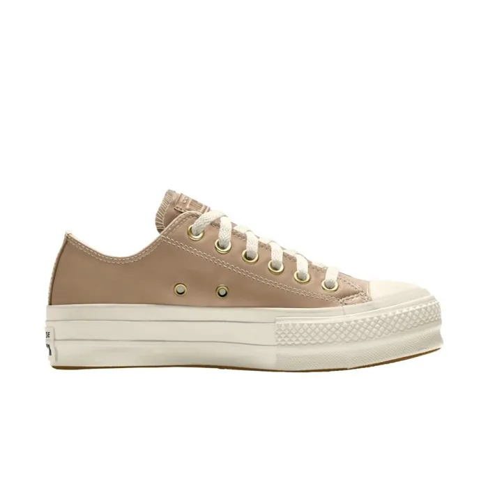 Converse Platforms Custom Chuck Taylor All Star Lift Platform Leather By You Champagne Tan 8211 MenWomen Converse Platforms Custom Chuck Taylor All Star Lift Platform Leather By You Champagne Tan 8211 MenWomen