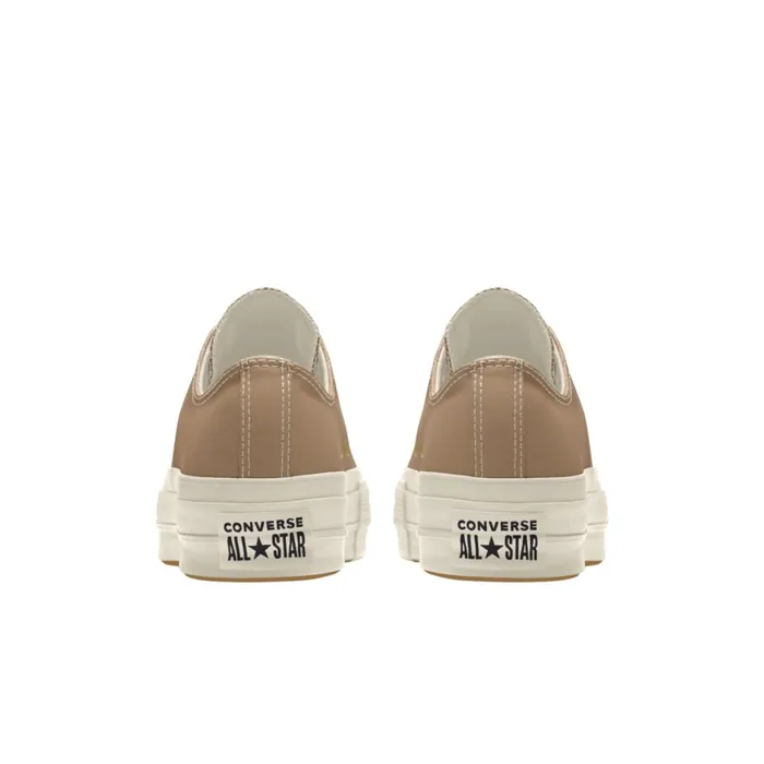 Converse Platforms Custom Chuck Taylor All Star Lift Platform Leather By You Champagne Tan 8211 MenWomen