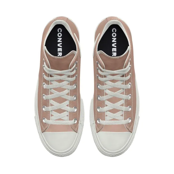 Converse Platforms Custom Chuck Taylor All Star Lift Platform Leather By You Vachetta Beige 8211 MenWomen