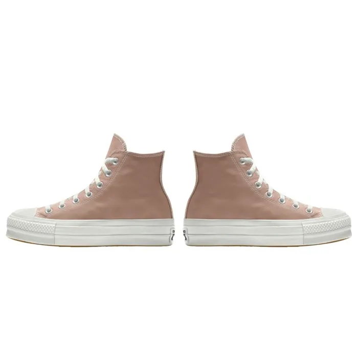 Converse Platforms Custom Chuck Taylor All Star Lift Platform Leather By You Vachetta Beige 8211 MenWomen