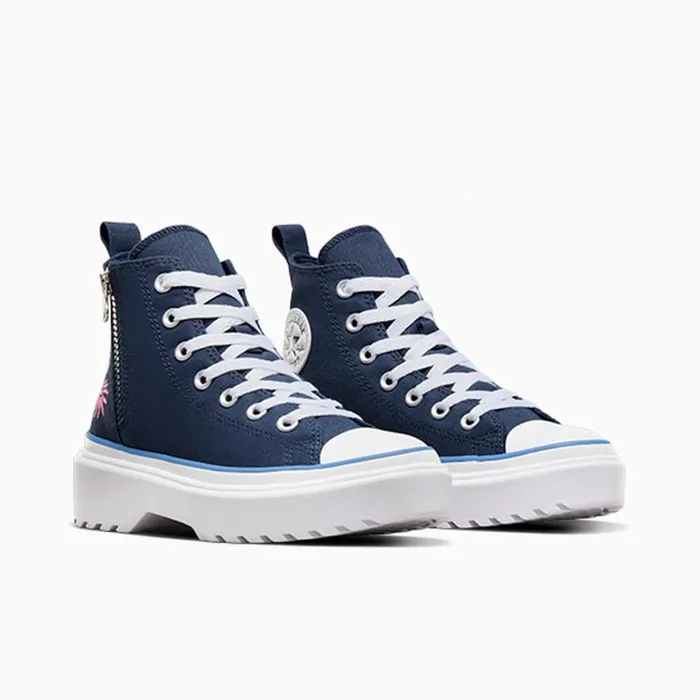 Converse Prints Chuck Taylor All Star Lugged Lift Platform Easy On Floral Embroidery Navylt Blue white 8211 KidsWomen
