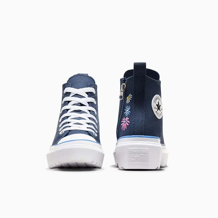 Converse Prints Chuck Taylor All Star Lugged Lift Platform Easy On Floral Embroidery Navylt Blue white 8211 KidsWomen