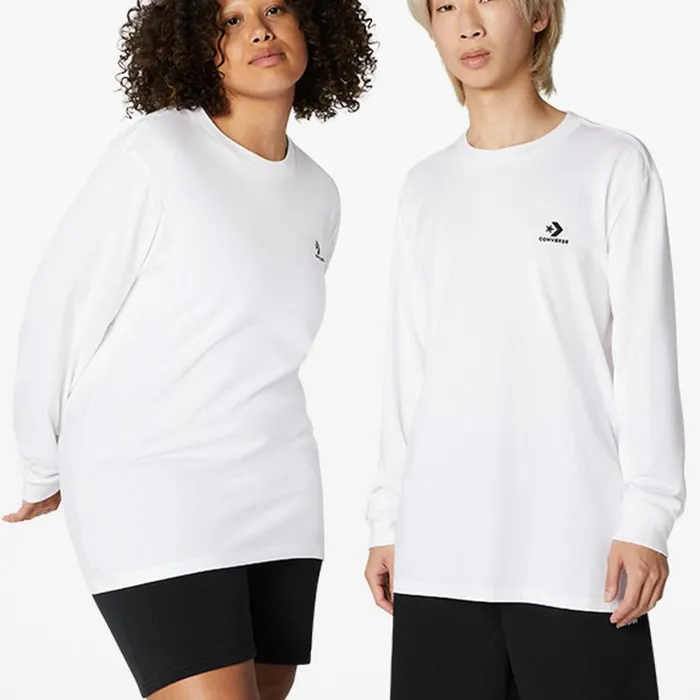 Converse Tops and Shirts Converse GoTo Embroidered Star Chevron StandardFit TShirt White 8211 MenWomen Converse Tops and Shirts Converse GoTo Embroidered Star Chevron StandardFit TShirt White 8211 MenWomen