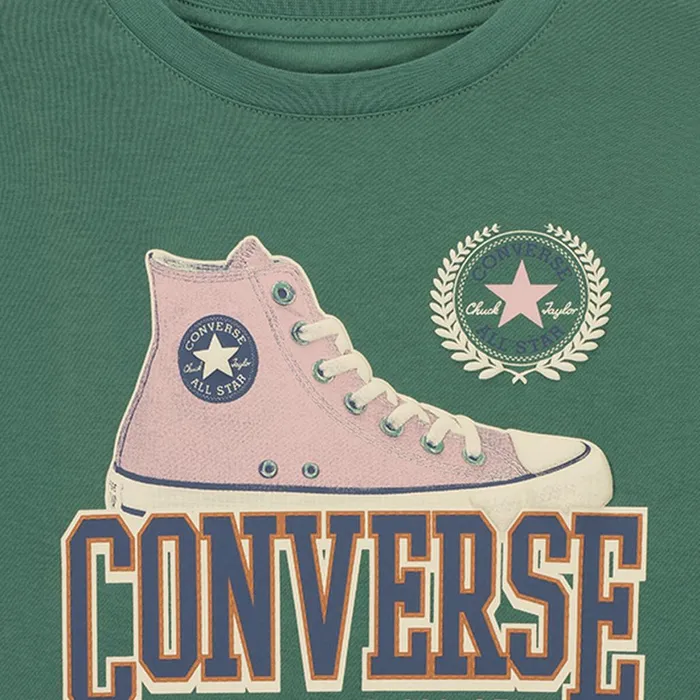 Converse Tops and TShirts Rec Club High Top TShirt Admiral Elm Green 8211 Kids