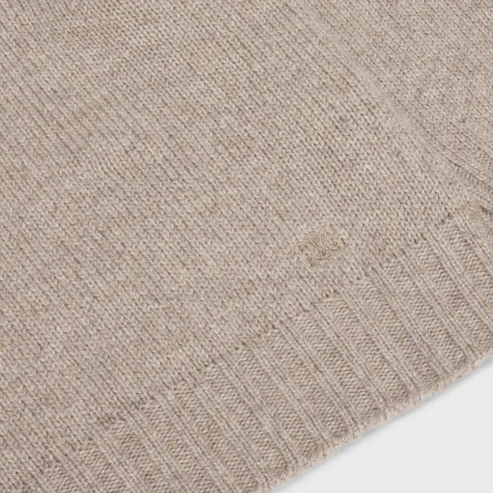 Crew Neck Sweater In Seamless Cashmere Sand Women CELINE KNITWEAR