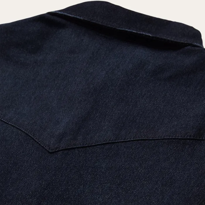 Denim Shirts Women Stetson Embroidered Dark Denim Snap Front Shirt Blue