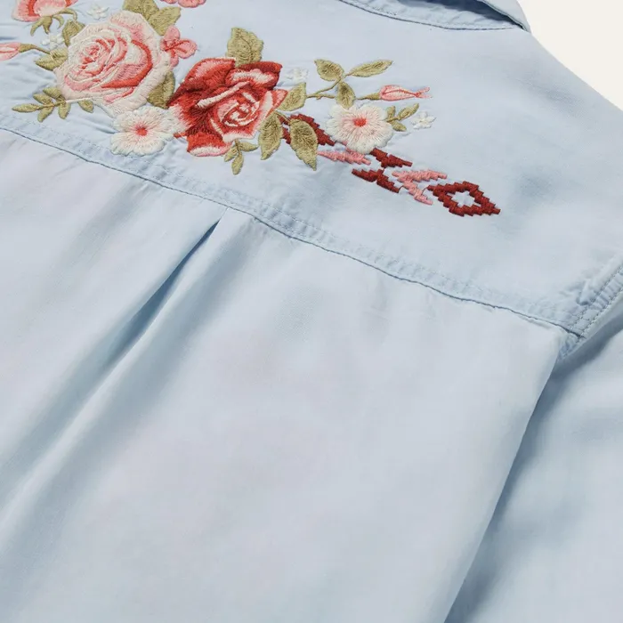 Denim Shirts Women Stetson LongSleeved Embroidered Shirt Blue