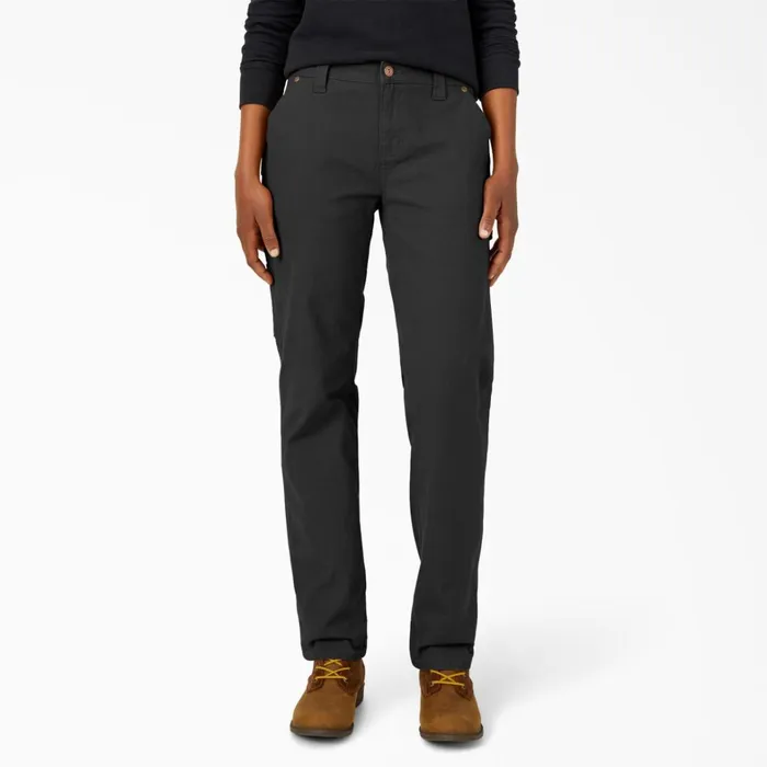 Dickies Carpenter Women039s FLEX Relaxed Straight Fit Duck Carpenter Pants Rinsed Black Rinsed Black rbk 8211 Women Dickies Carpenter Women039s FLEX Relaxed Straight Fit Duck Carpenter Pants Rinsed Black Rinsed Black rbk 8211 Women
